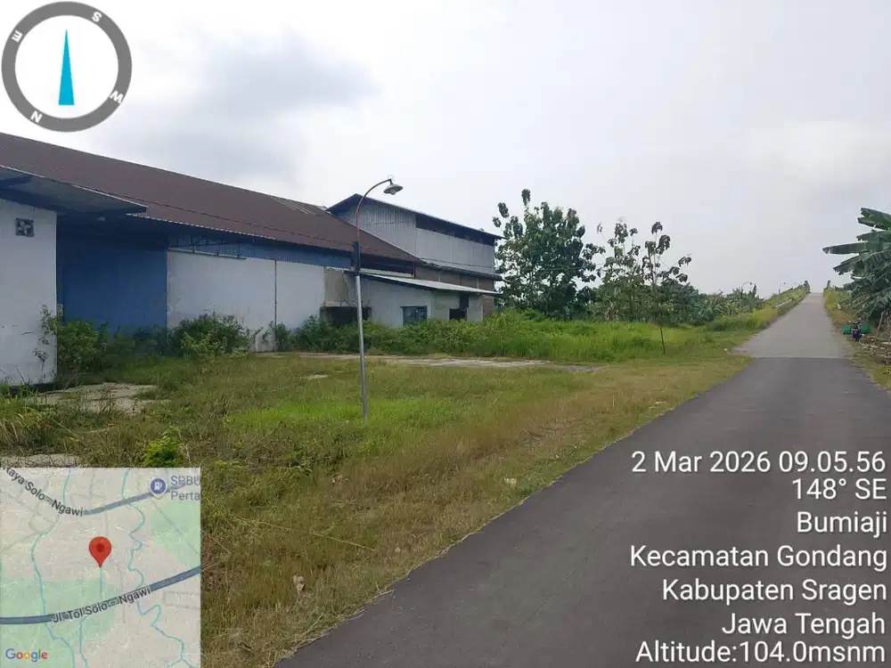 Dijual Gudang Strategis Ex Pabrik Bumiaji Gondang Sragen