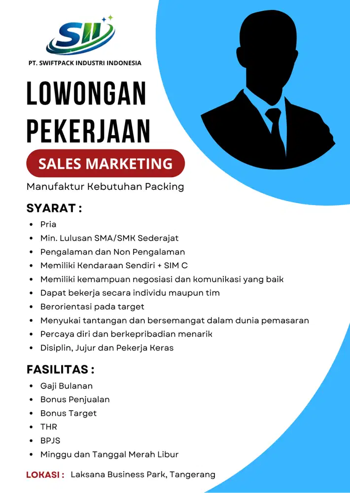 Lowongan Pekerjaan Sales Marketing Kebutuhan Packing