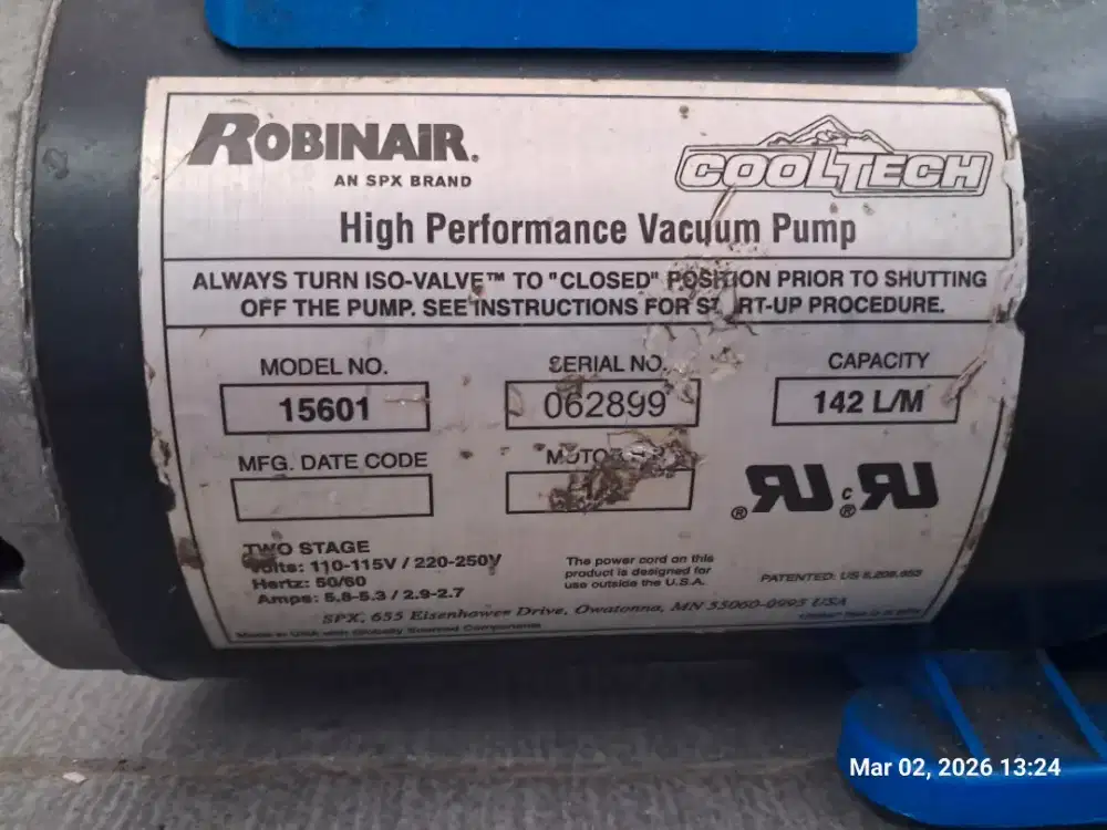 JUAL VACCUM MERK ROBINAIR