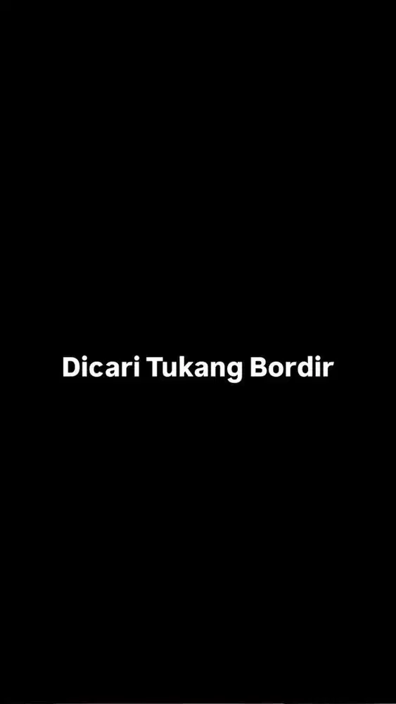 Dicari Tukang Bordir Butik