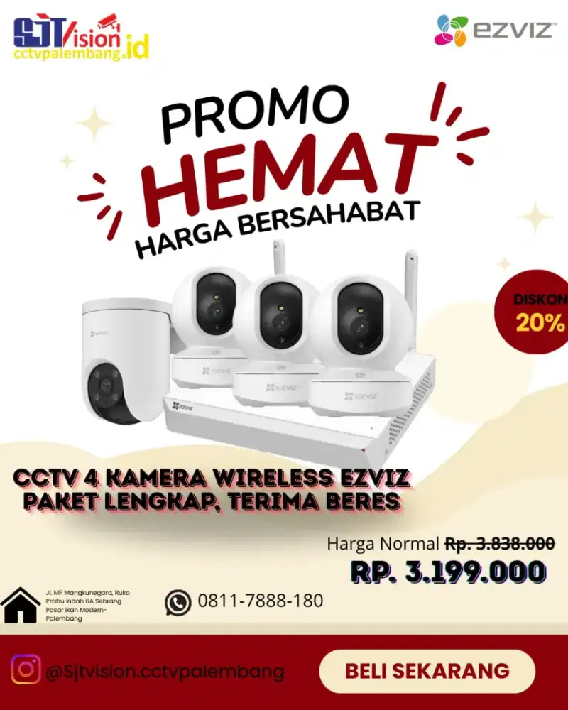Promo Paket 4 kamera ezviz wireless