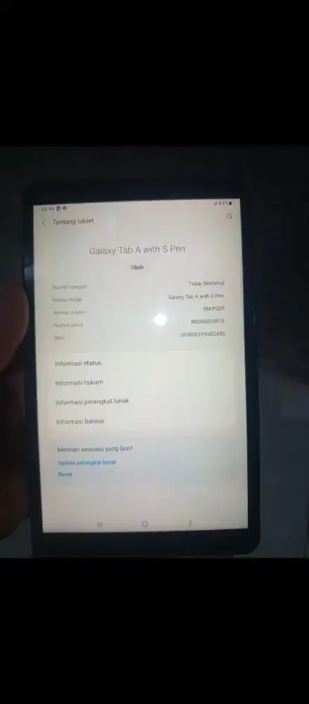 samsung tablet tipe SM-P205 ram 3/32