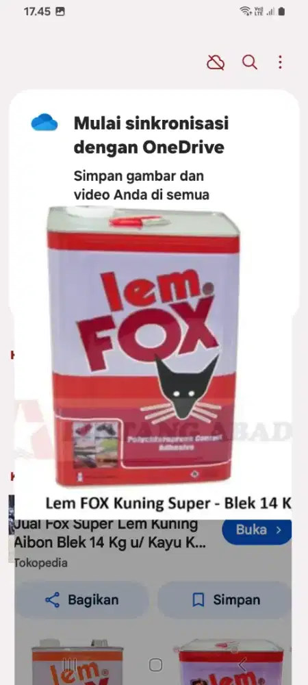 Jual lem Fox kuning 14 kg