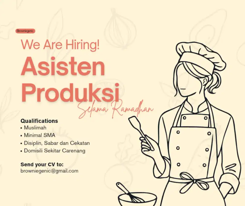 Dibutuhkan Asisten Produksi