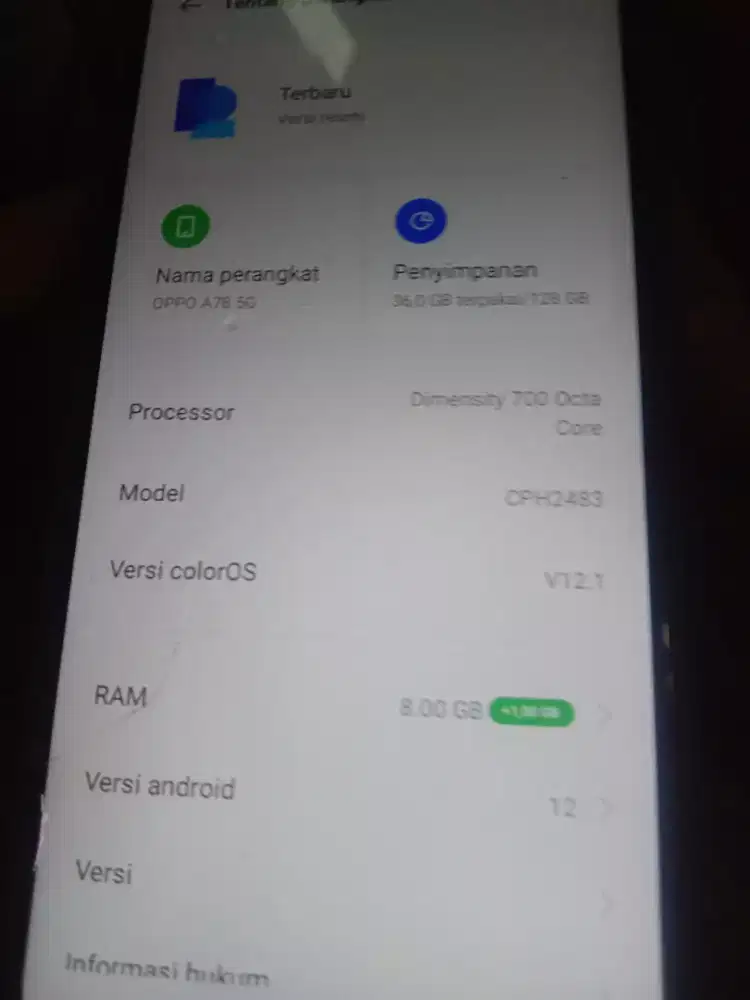 Dijual oppo.a78.ram.8.lengkap dosbuk