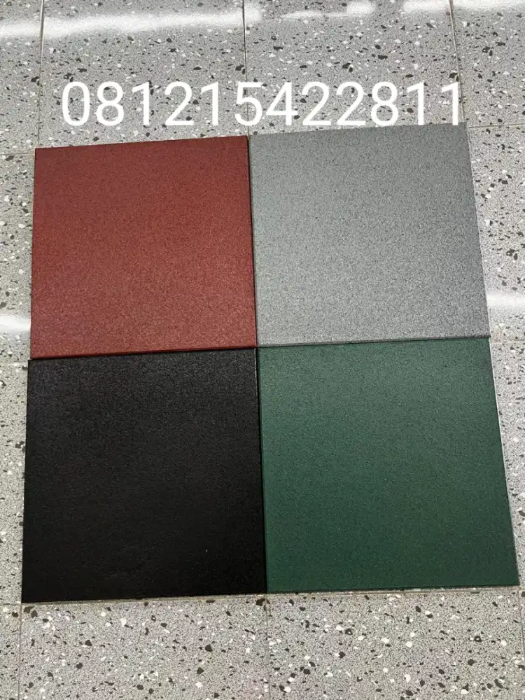 Karpet Karet Gym, Lite Flexillis Tiles, Senam, Fitness, 50x50x1,5 cm