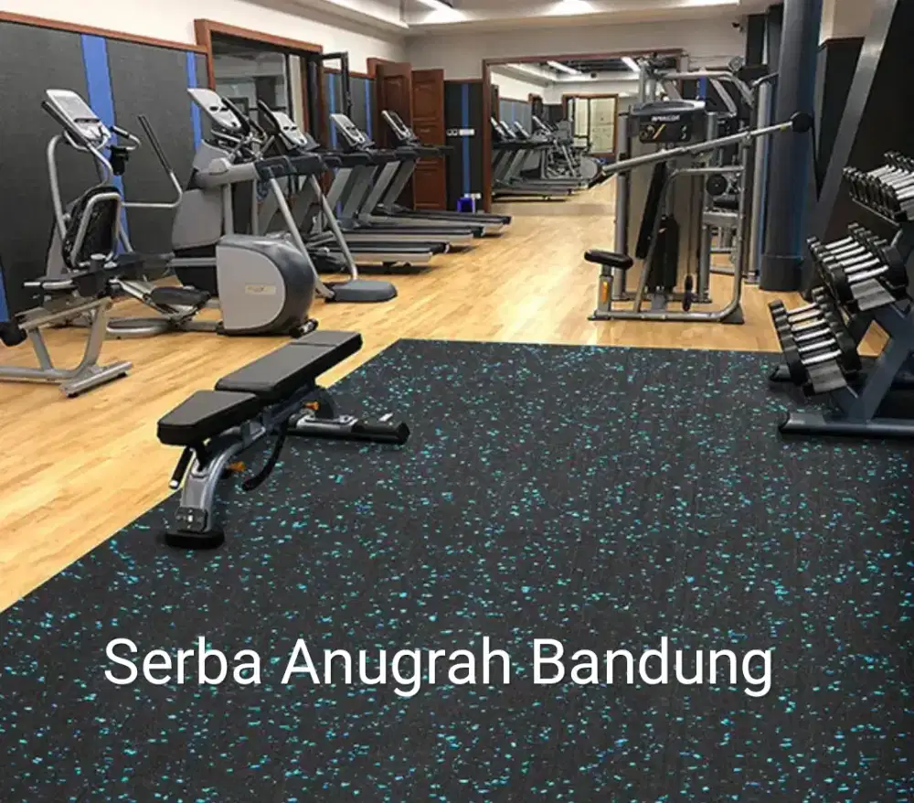 Karpet Karet Gym, Lite Flexillis Tiles, Senam, Fitness, 50x50x1,5 cm