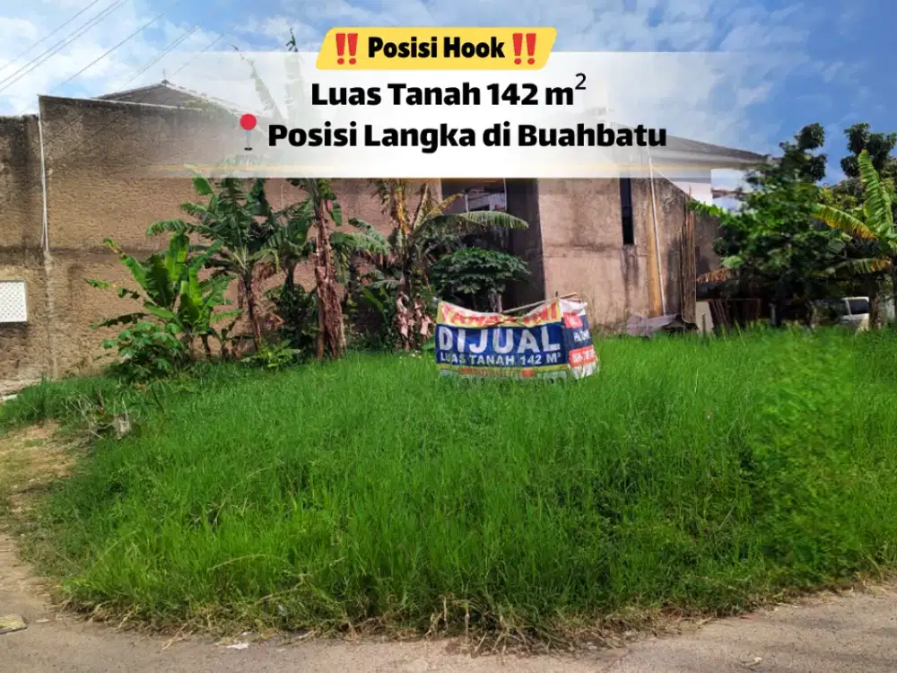 Tanah 142 m² SHM – Harga 4,5 jt/m²