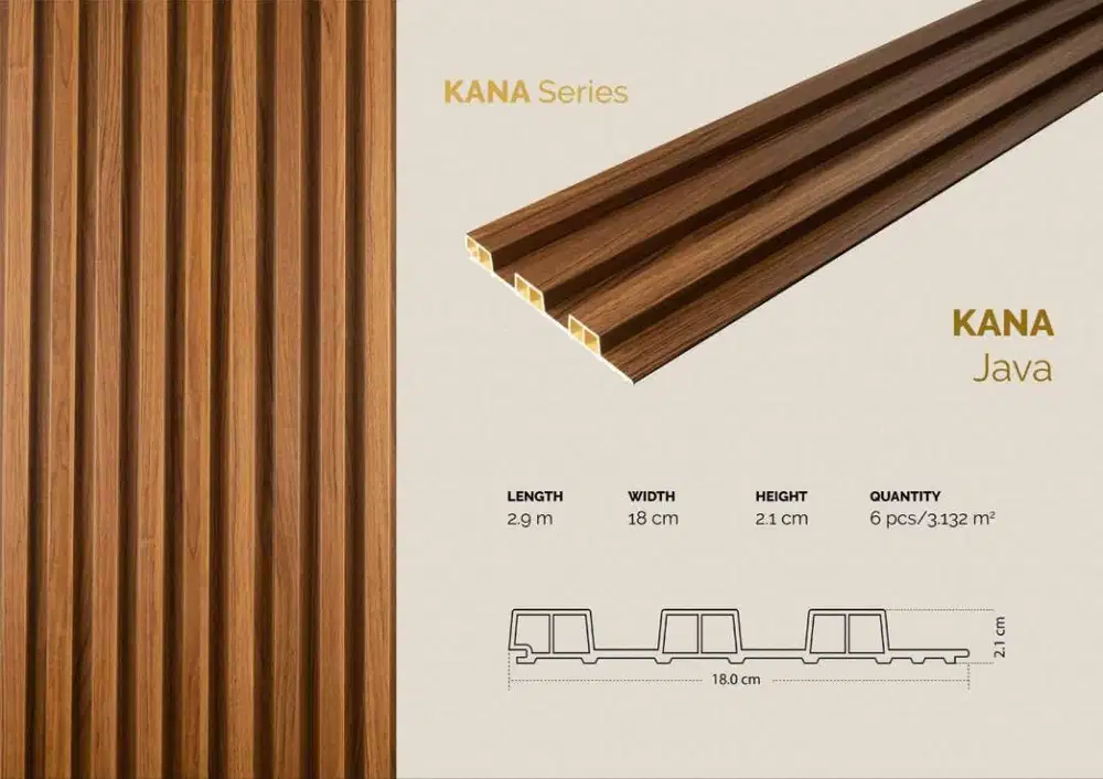 GAIA Wallpanel Kana Series Ukuran 2,9m x 18cm x 2,1cm