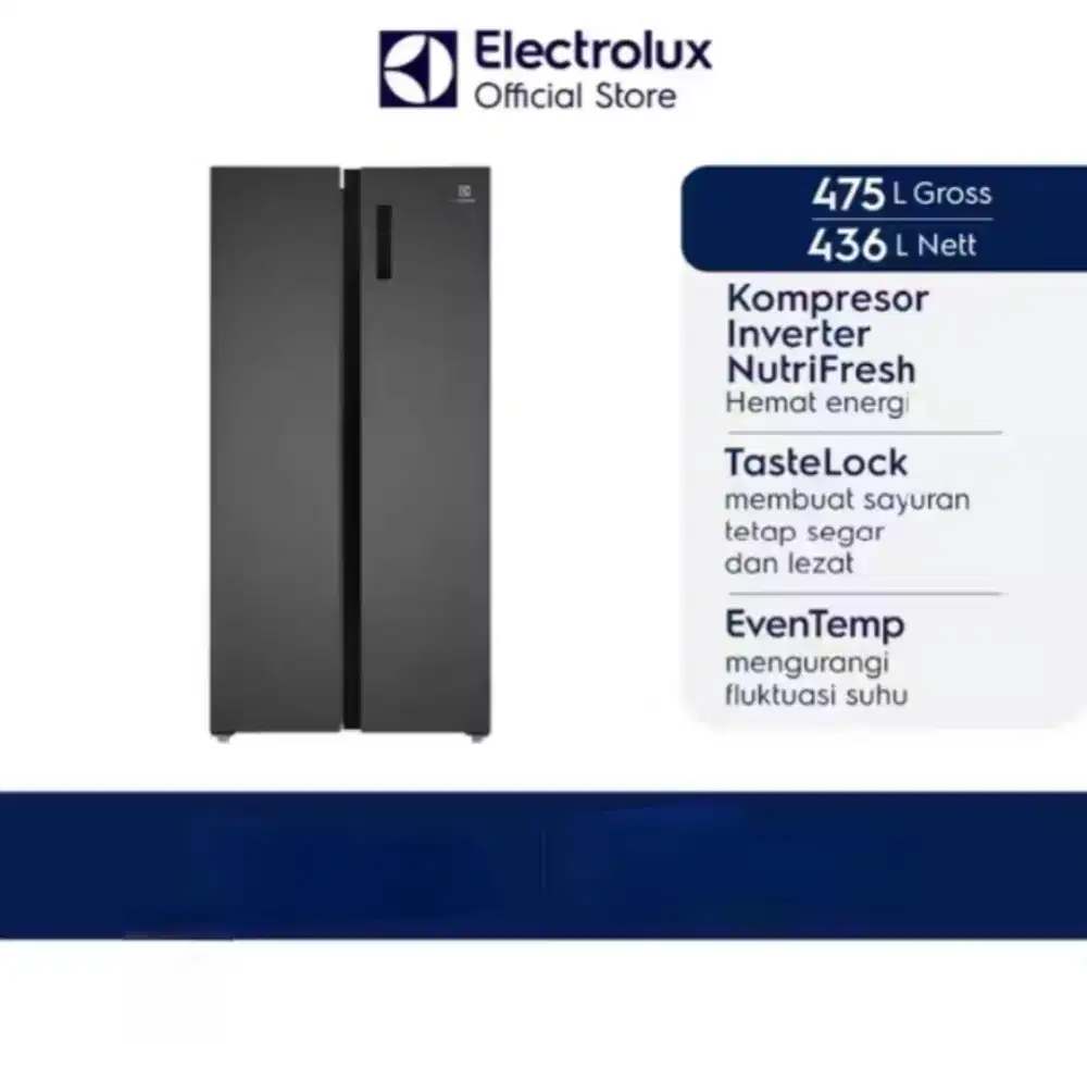 KULKAS 2 PINTU ELECTROLUX SIDE BY SIDE ULTIMATE TASTE 700 ESE4500A-B