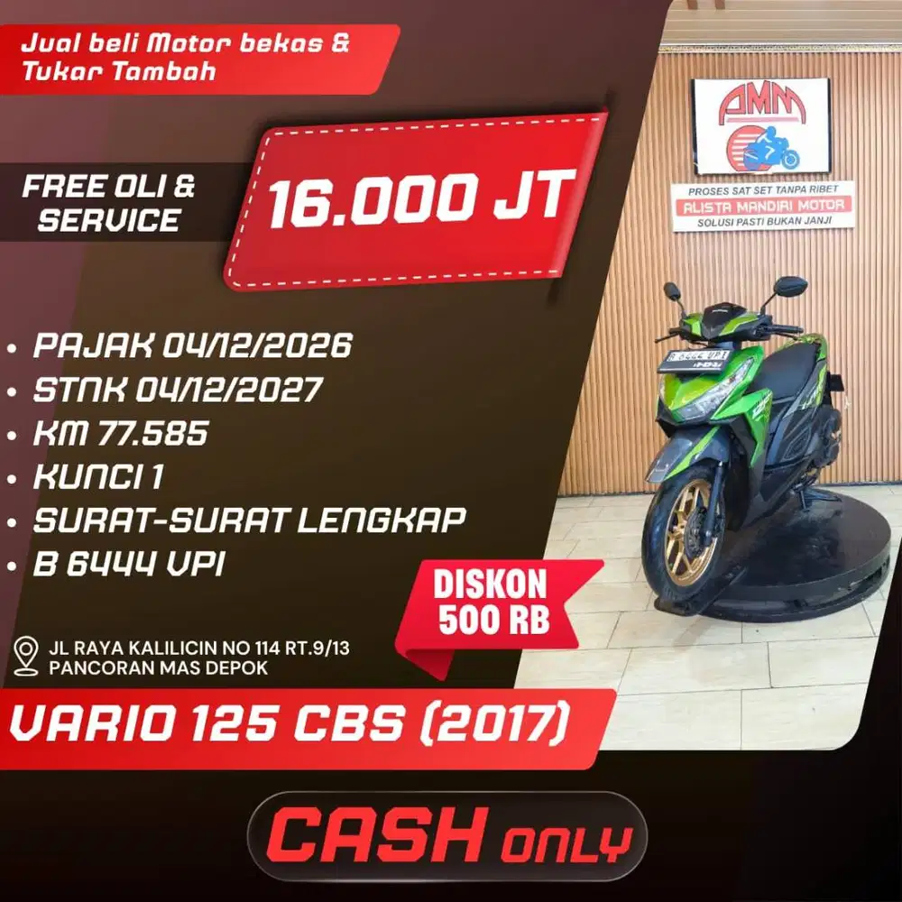 VARIO 125 CBS 2017 PAJAK HIDUP CC 0% KREDIVO TOKPEDIA SPAYLATER GOPAY
