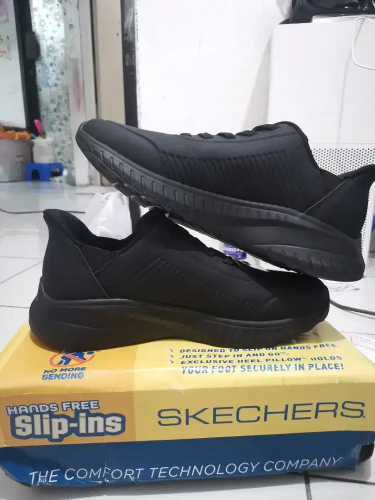 Sepatu Skechers Bobs Squad Chaos uk 40 Full Black