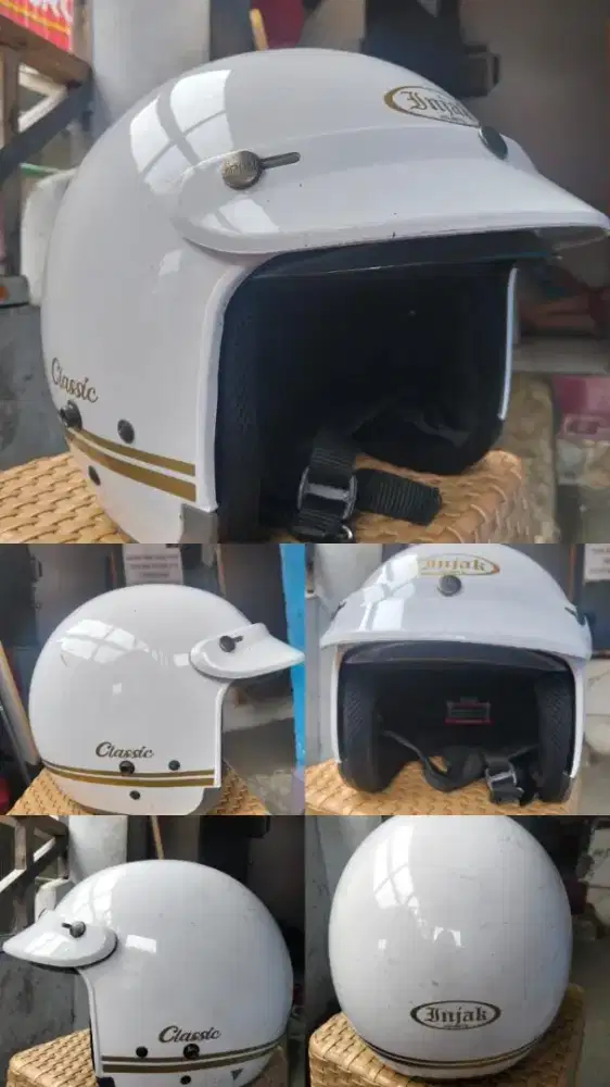 Helm putih busa empuk