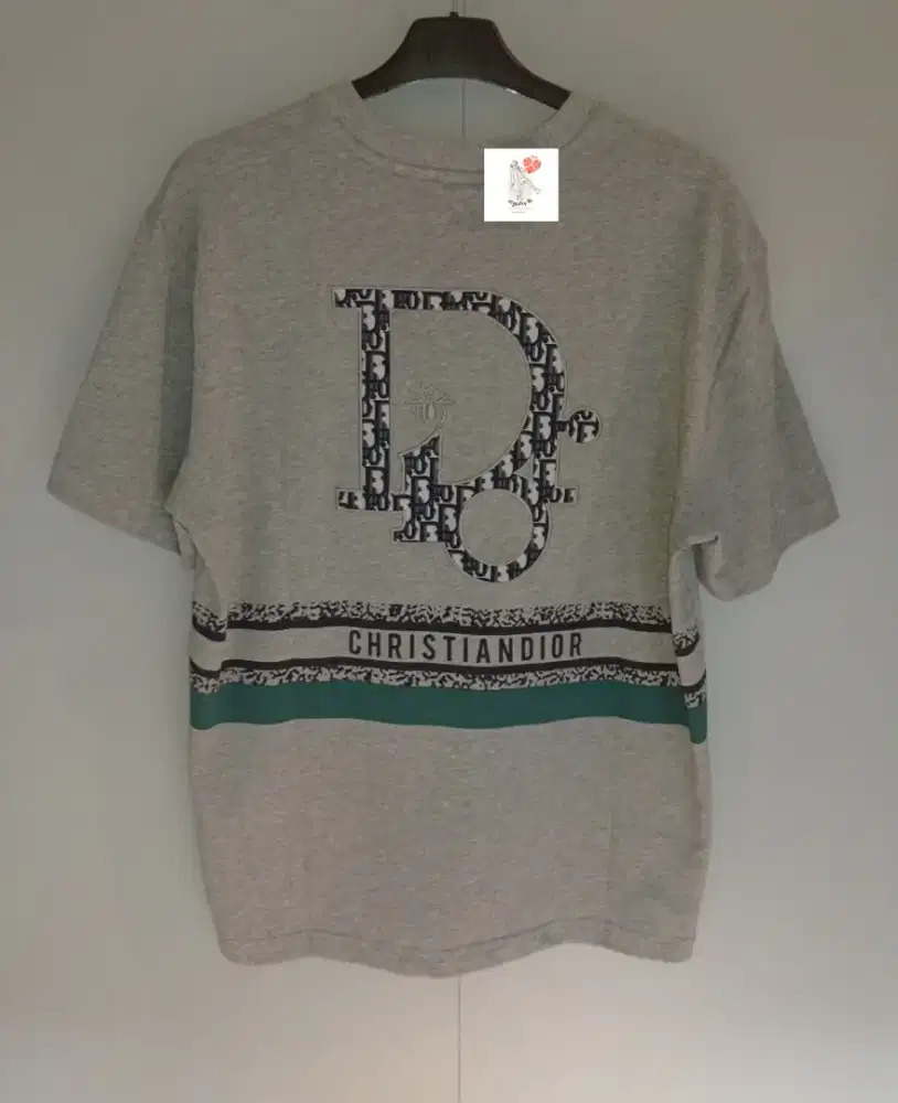 CHRISTIAN DIOR BIG LOGO TSHIRT GREY