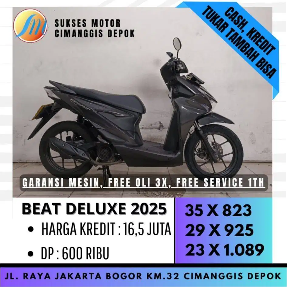 HONDA BEAT DELUXE CBS ISS HITAM GLOSSY DP MURAH 600