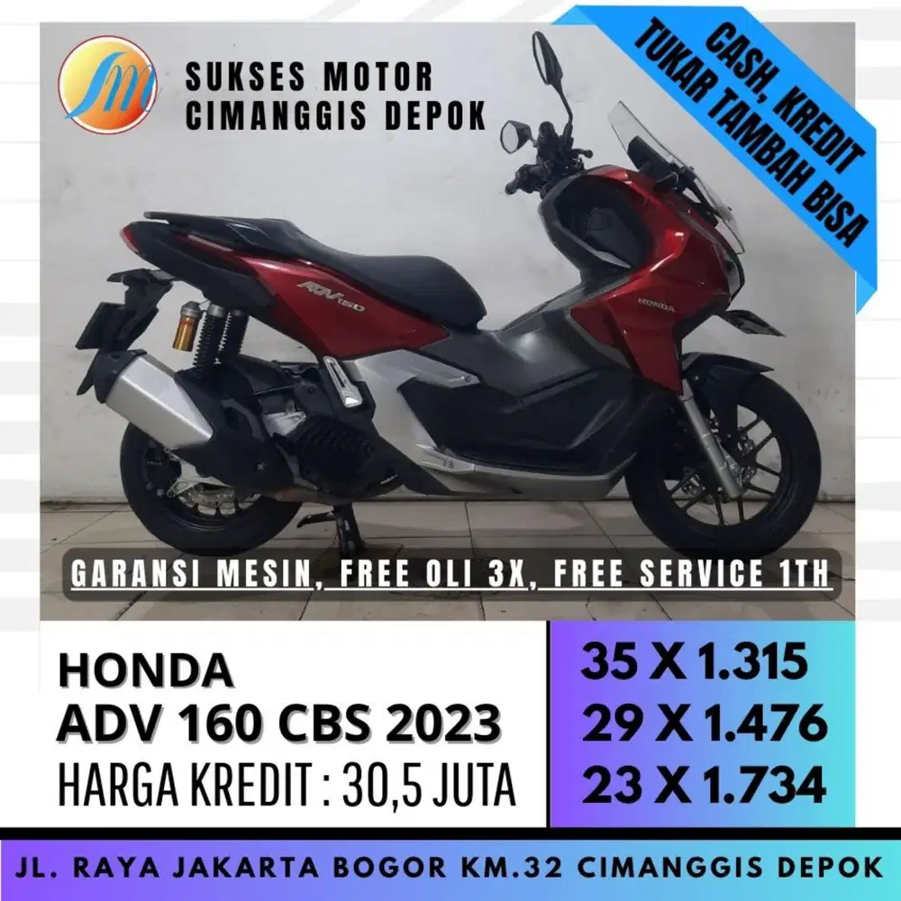 HONDA ADV 160 CBS 2023 MULUS CASH KREDIT FREE SERVICE 1TH