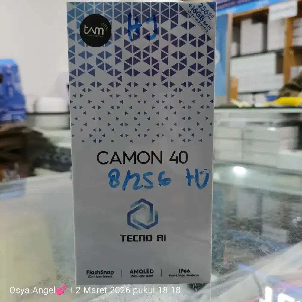 Tecno camon 40 8/256 4G garansi resmi 12 bulan segel original