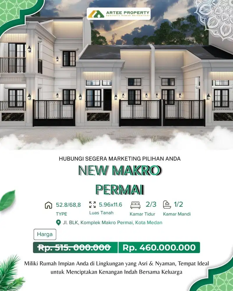 SISA 1 UNIT RUMAH 2 LANTAI TERMURAH DEKAT MALL MANHATTAN