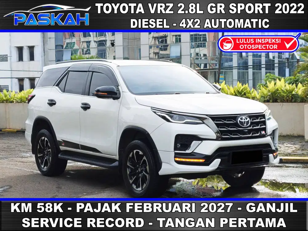 PAJAK=2027 BUNGA=4,5% Ganjil Fortuner VRZ 2.8L GR Sport 2022 DIESEL