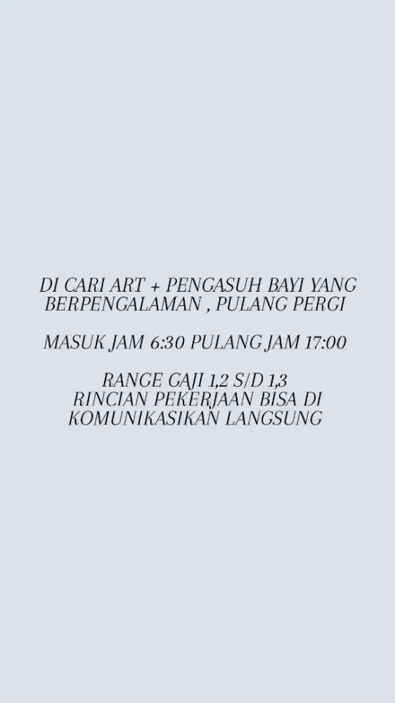 ART dan PENGASUH