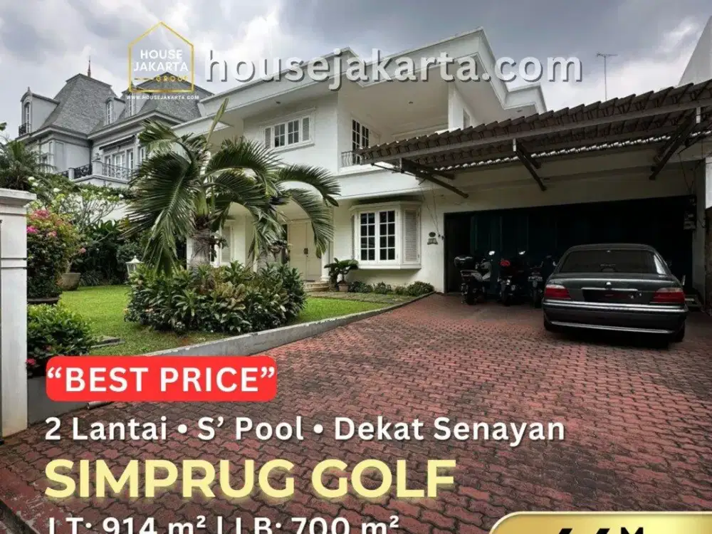 Rumah Bergaya Kolonial Simprug Golf . Tenang & Asri Dekat Senayan & Sudirman