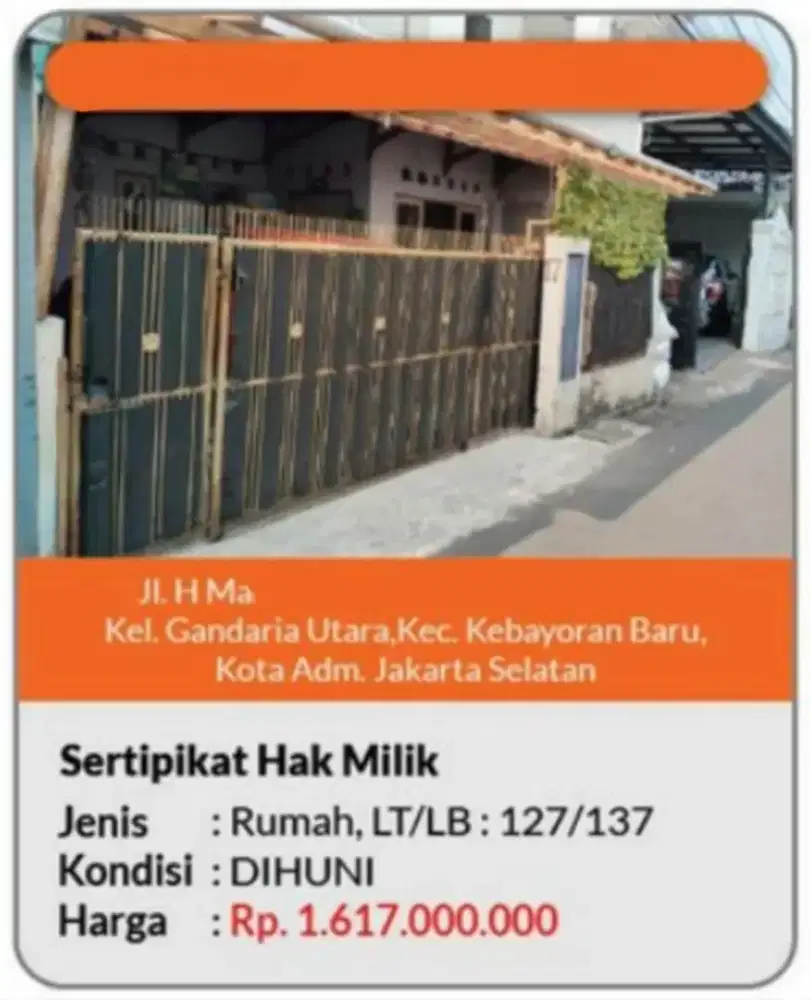 Dijual Rumah Gandaria Utara Kebayoran Baru
