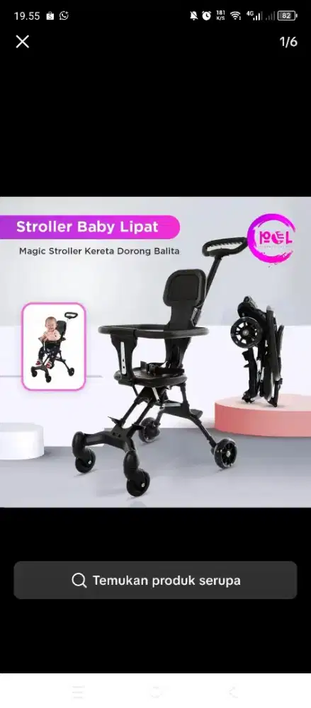 dijual stroller lipat warna hitam