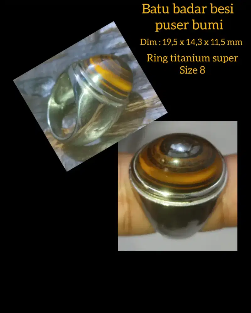 Cincin batu badar besi puser bumi bukan pirus persia,Bacan,giok burma