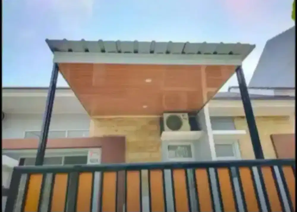 Pasang canopy alderon single dan atap bocor