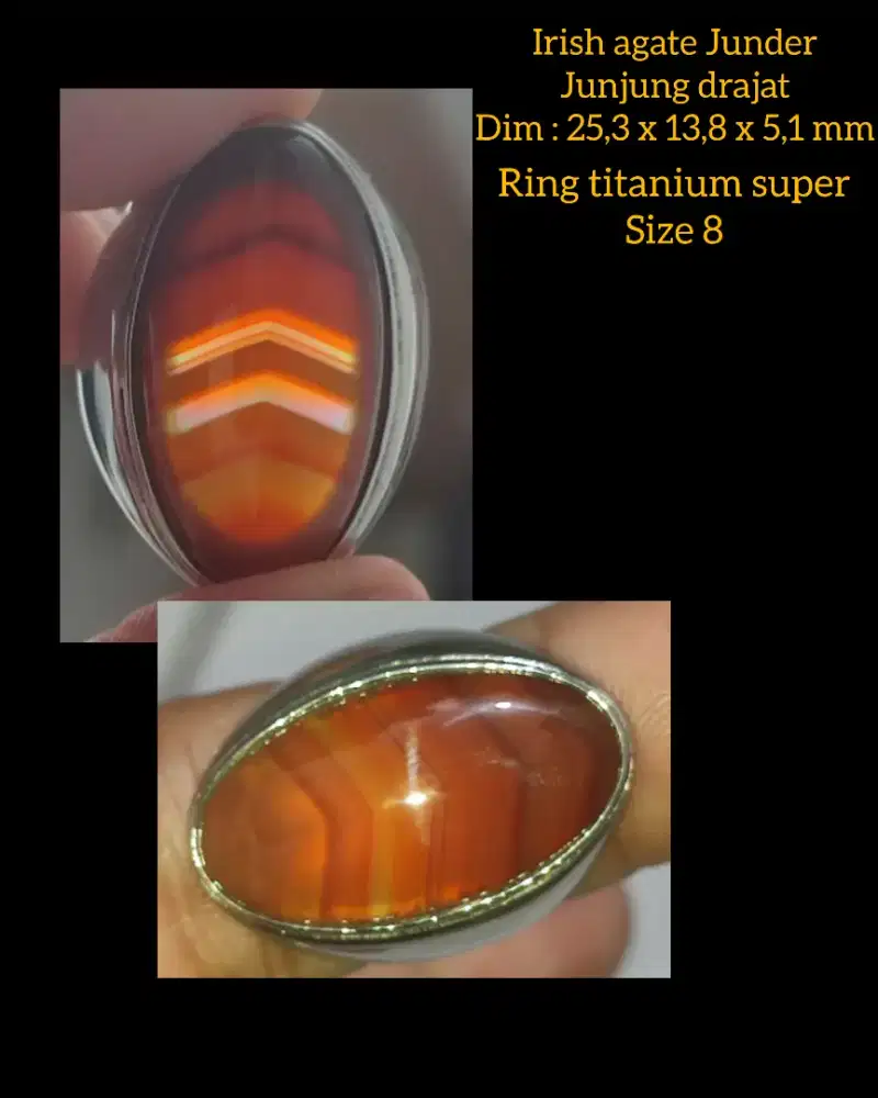 Cincin natural irish agate Junder bukan giok burma,pirus persia,bacan