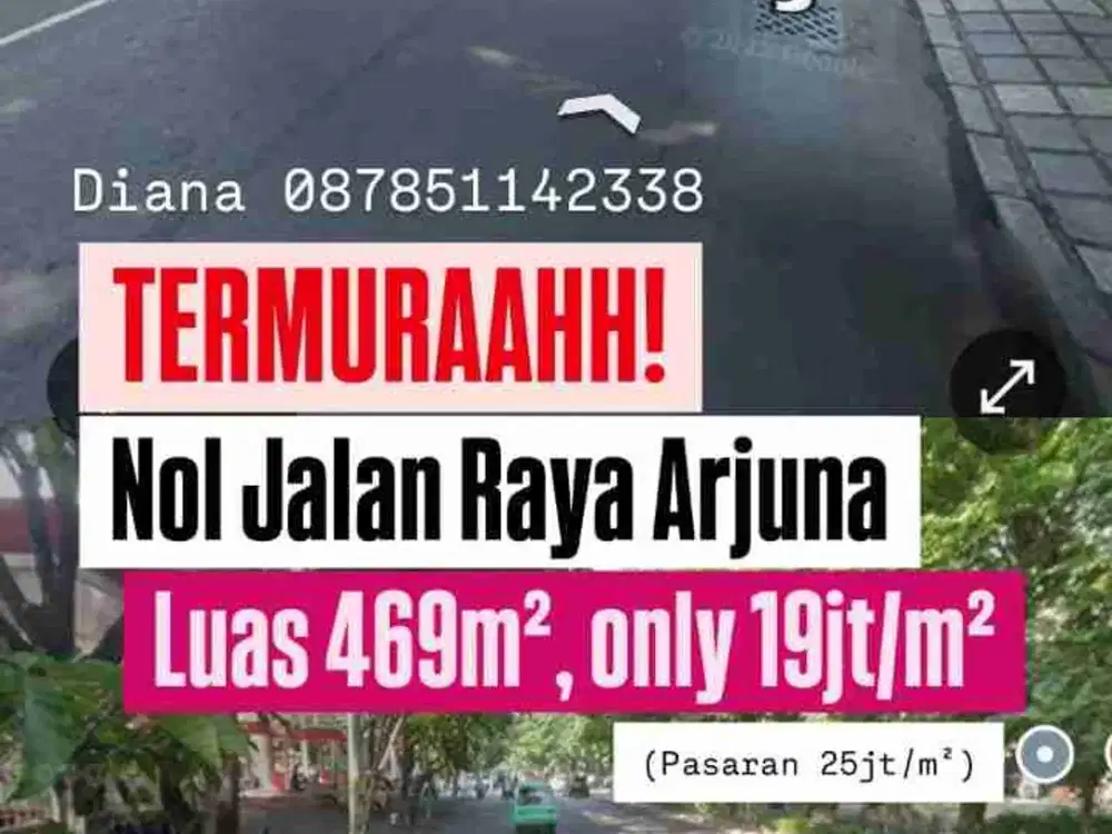 DIJUAL RUMAH KOMERSIAL HITUNG TANAH RAYA ARJUNA SURABAYA PUSAT MURAH STRATEGIS