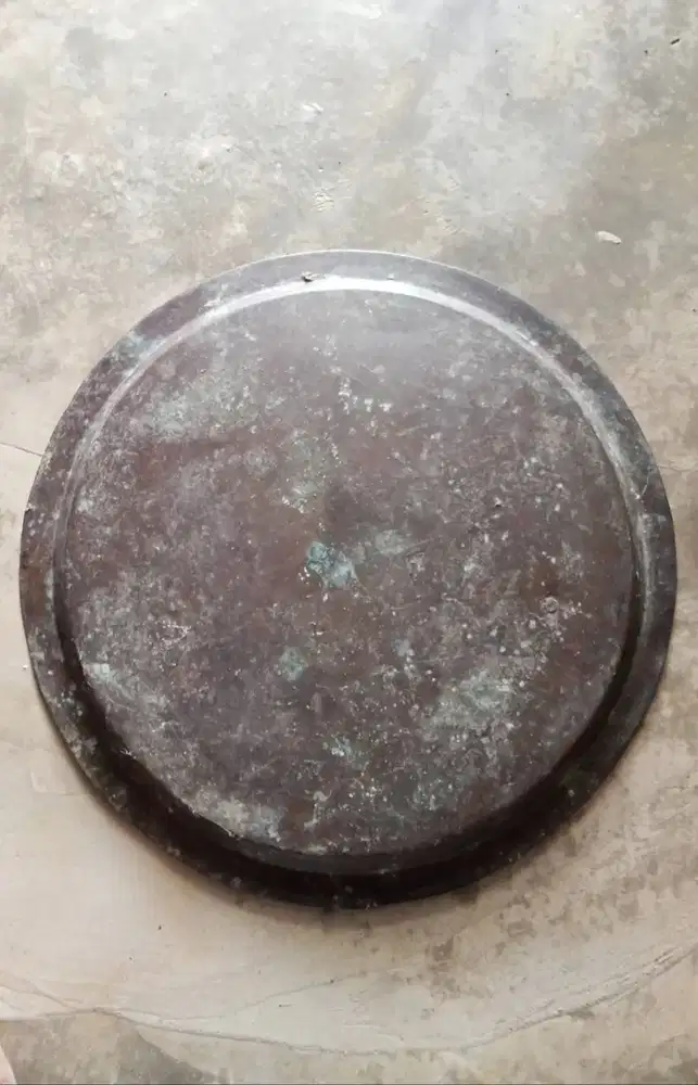 1950s Hanging Metal Brass Tray Mid Century Modern Chinoiserie Wall Dec