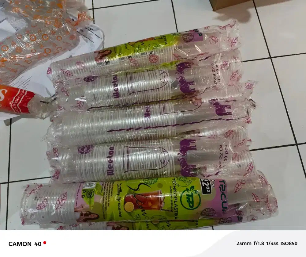 Cup size 22oz sedotan steril plastik cup