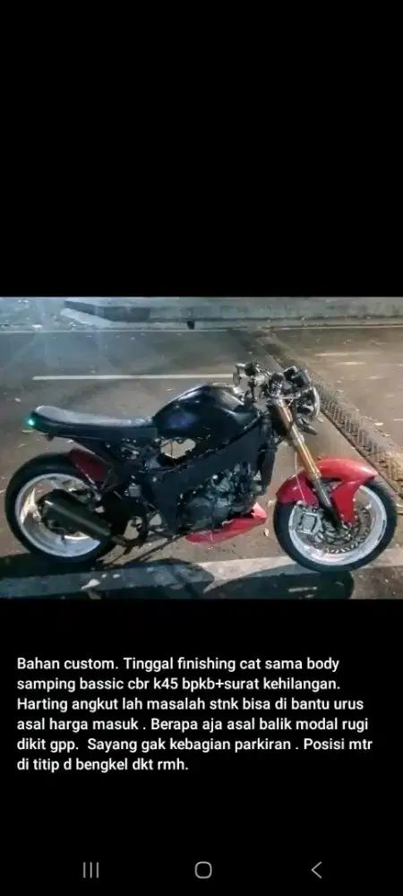 Motor custom bahan scrambler cbr tinggal nerusin cat aja