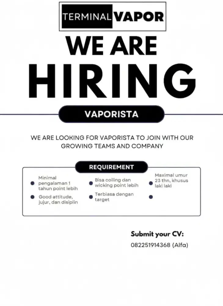 Lowongan Vaporista