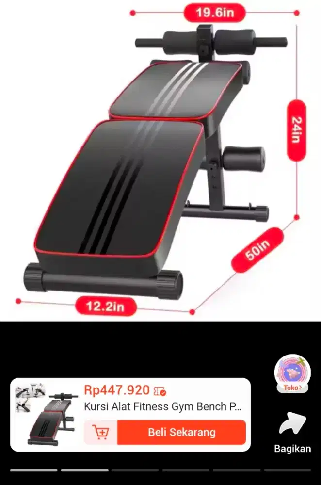 Alat olahraga sit up bench fitness