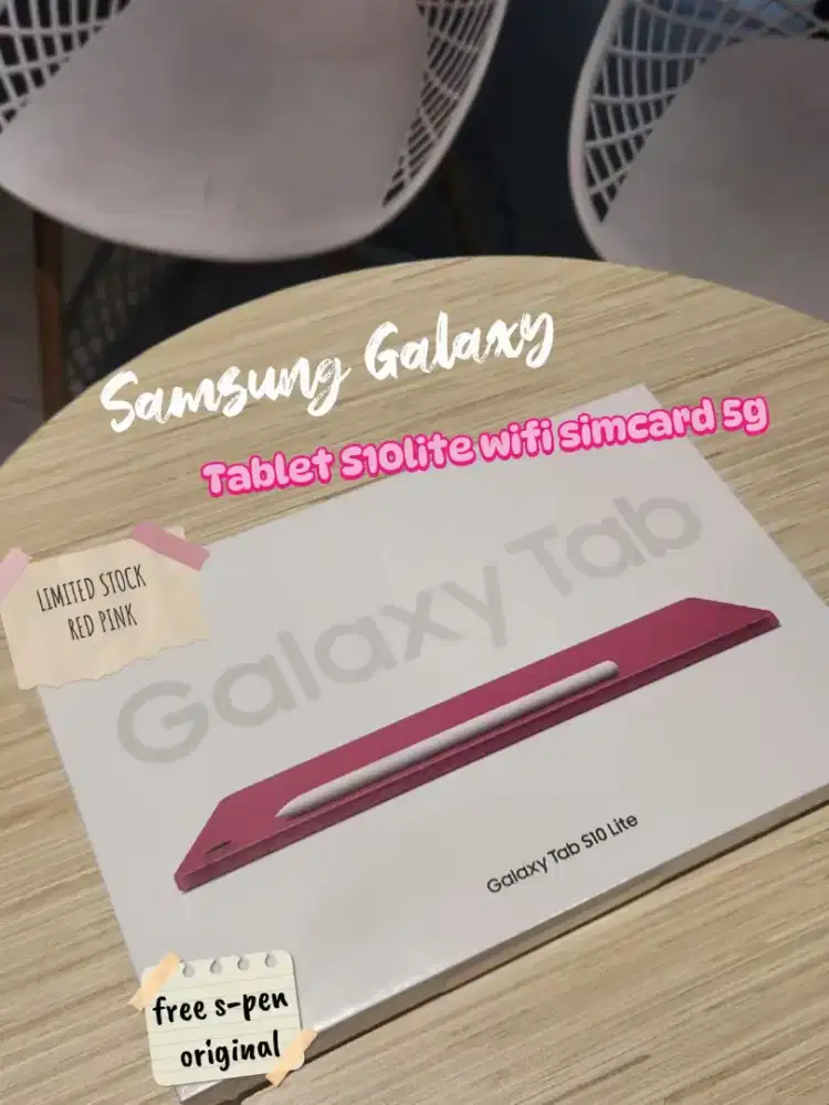 samsung Tablet S10lite wifi Red Pink Stock terbatas