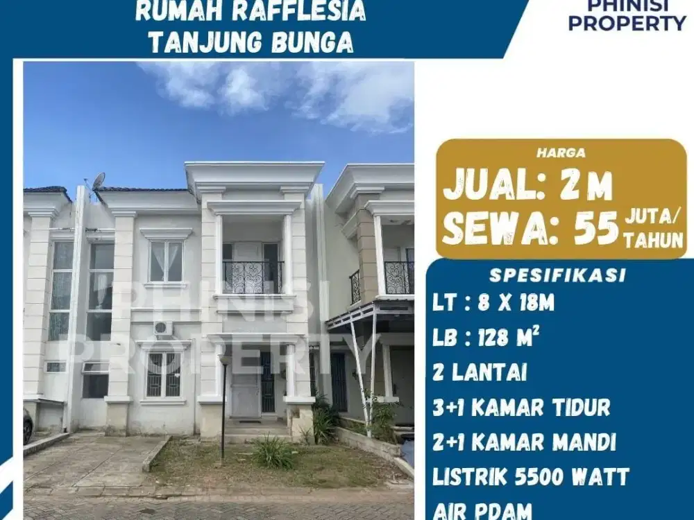 DIJUAL Rumah 2 Lantai Harga Murah di Rafflesia Tanjung Bunga