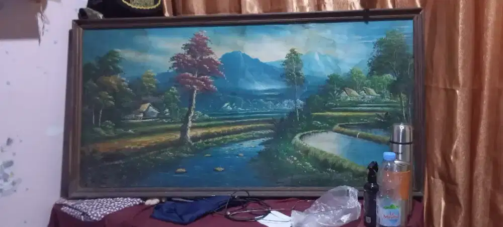 Lukisan gambar alam pegunungan