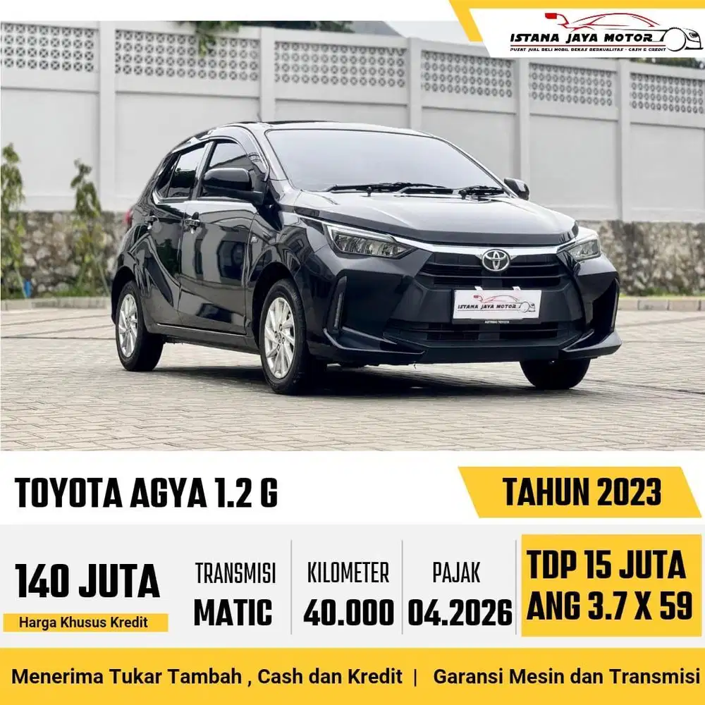 [FIRST HAND] Toyota Agya 1.2 G CVT AT 2023 Hitam