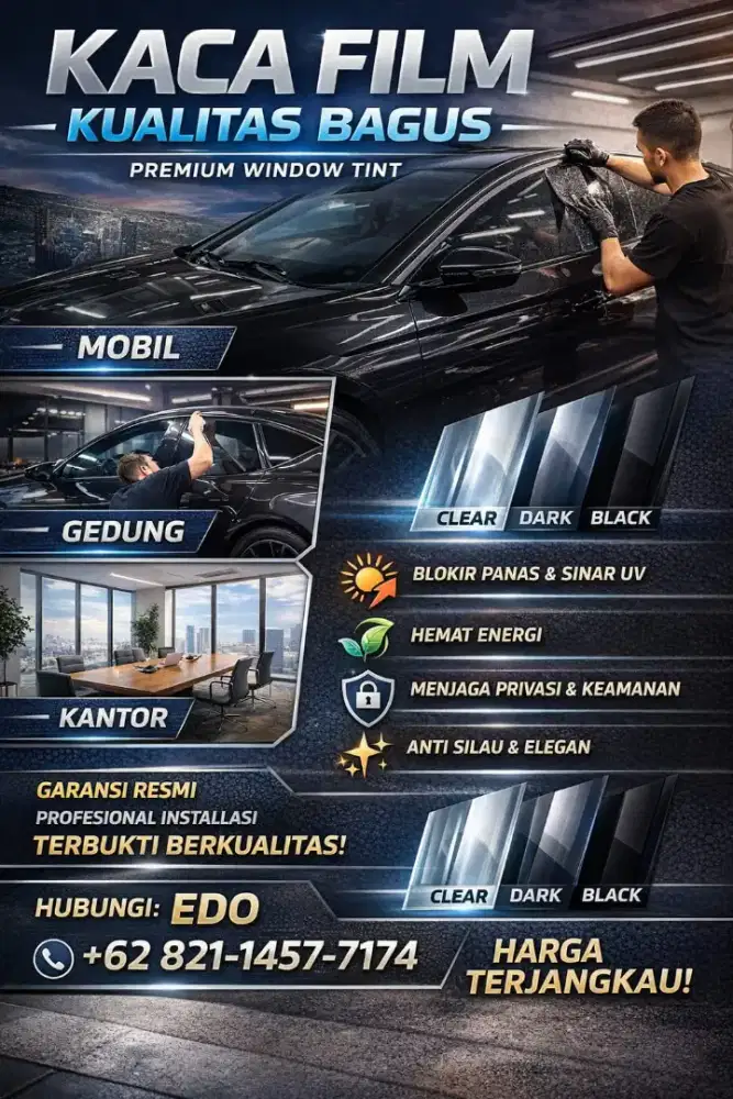 Kaca film kantor, mobil, ruko