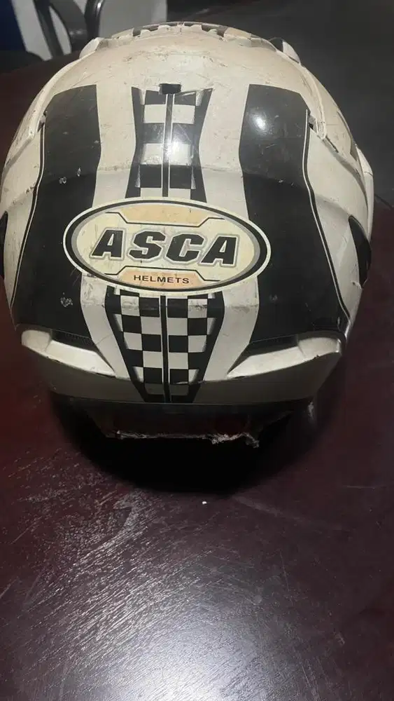 Helm half face motif balap