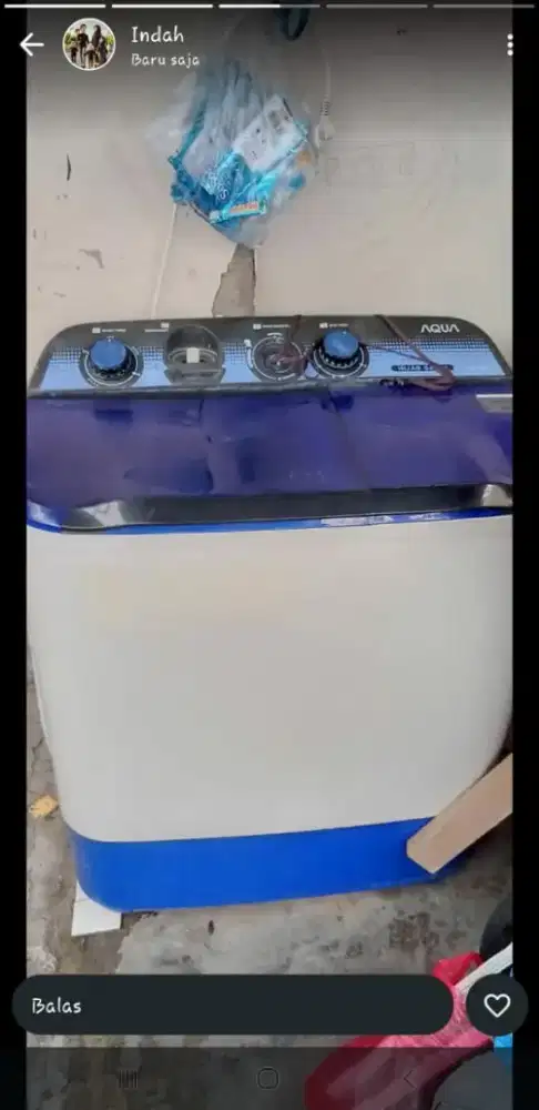 Mesin cuci 2 tabung AQUA