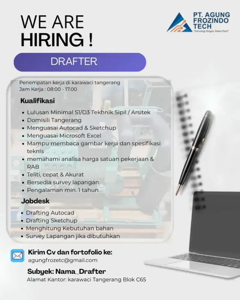 Di cari Drafter Autocad teknik