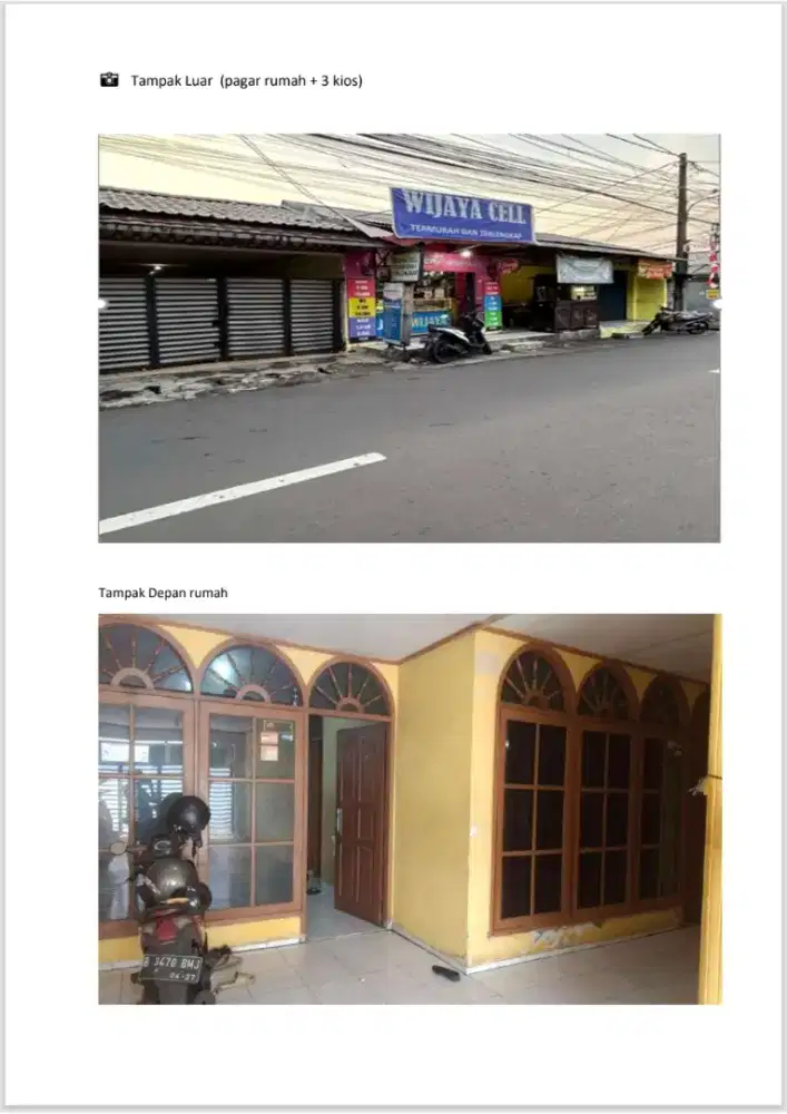 Di jual rumah dan kios cibubur