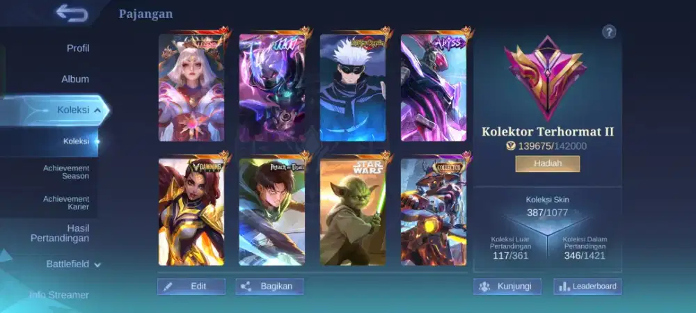 Jual Akun Mobile Legends | Skin Mewah