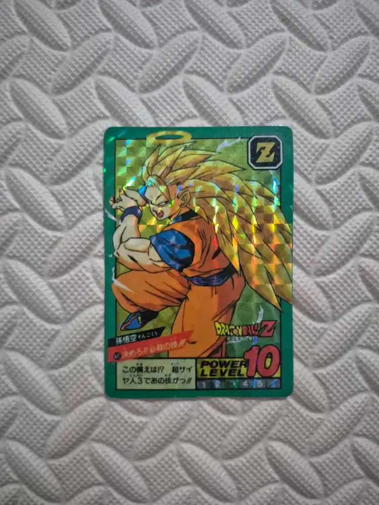 Kartu Dragon Ball Z Power Level Son Goku SSJ3 Holo Tahun 1994 Vintage