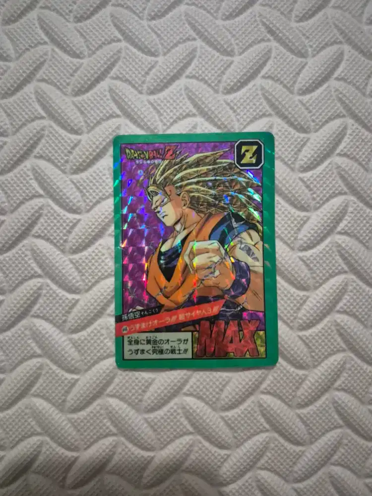 Kartu Dragon Ball Z Power Level Max Son Goku SSJ3 Holo Vintage 1994
