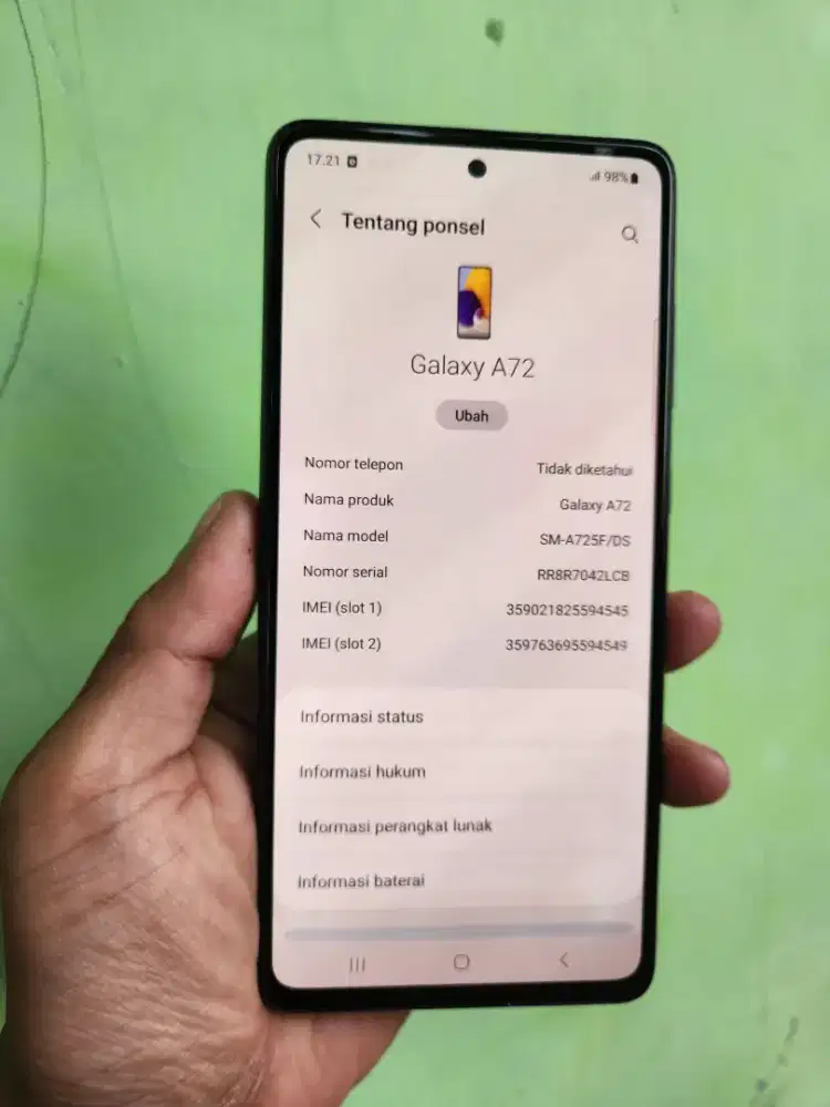 Samsung A72 
Mulus Resmi Sein