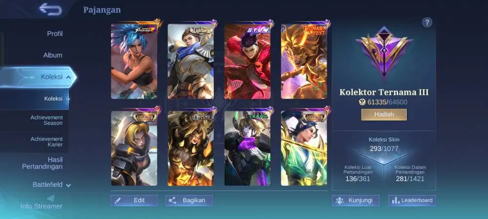 Jual akun mobile legend edisi pensi